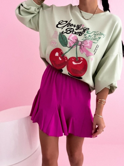 BLUZA DAMSKA "CHERRY BOOMB" ZIELONA